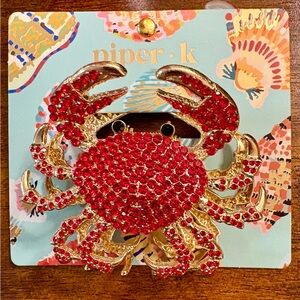 Piper K Red crab hair clip